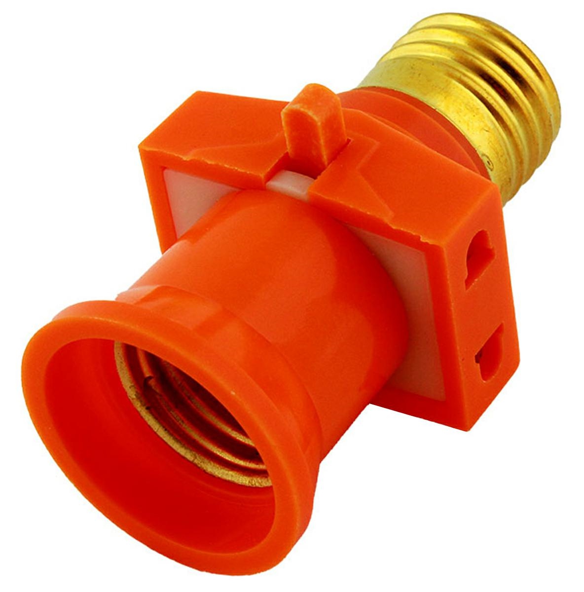Adapteris e27, 2 lizdai, oranžinis