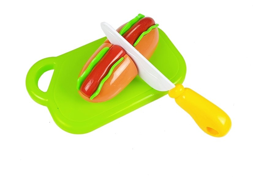 Žaisliniai maisto produktai su lipdukais dėžėje