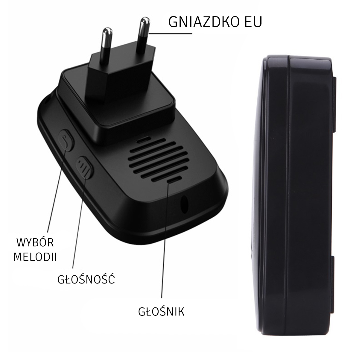 Belaidis durų skambutis ag79e, 300 m, juodas 1