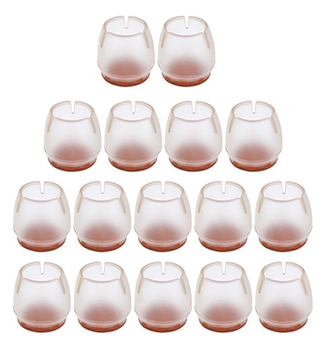 Silikoniniai neslystantys baldų padukai su filcu, 16 vnt, 12-16 mm