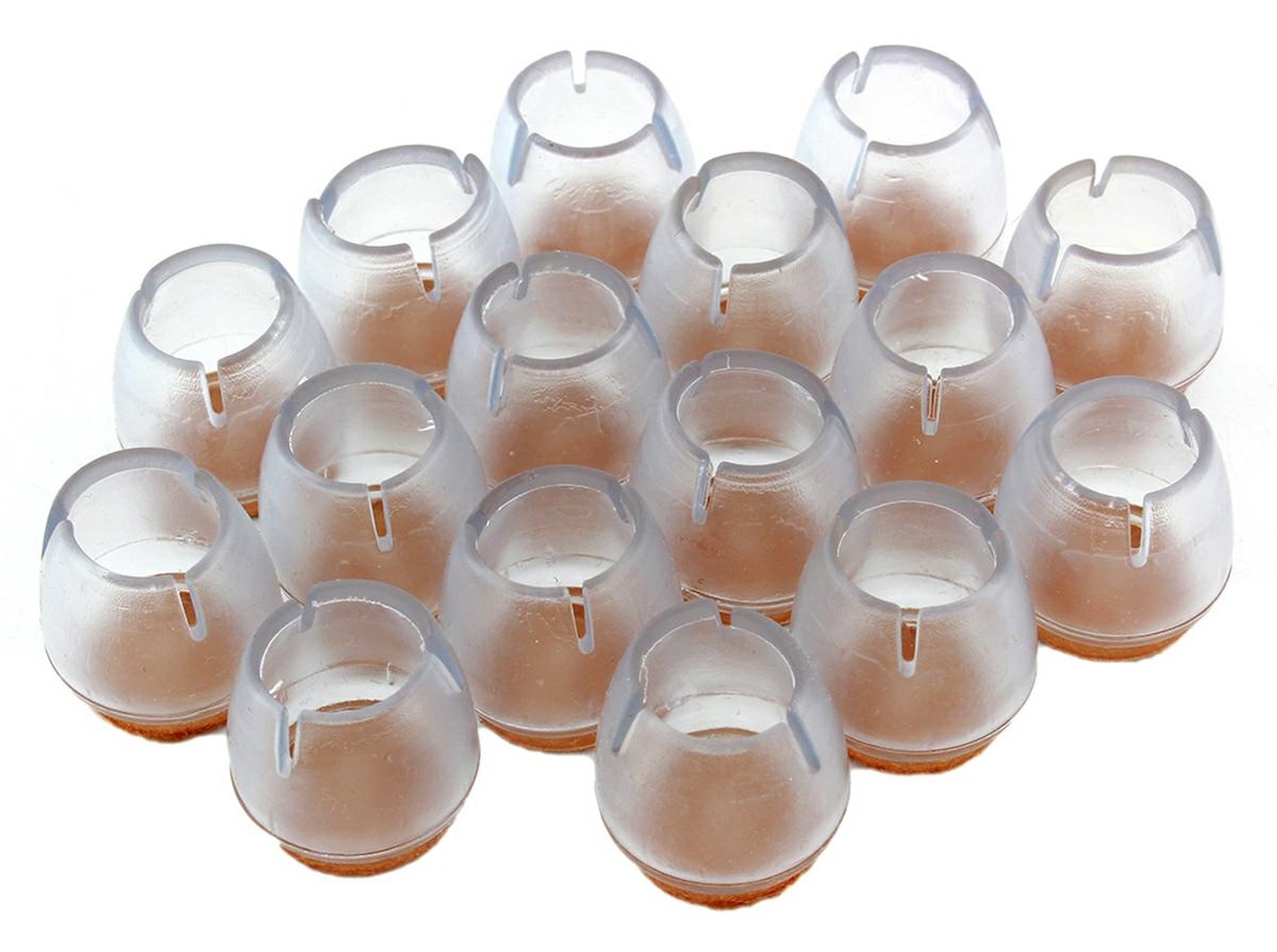 Silikoniniai neslystantys baldų padukai su filcu, 16 vnt, 12-16 mm