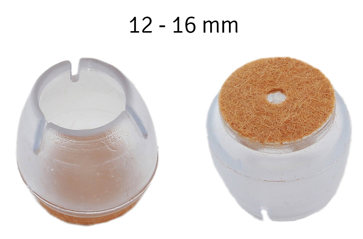 Silikoniniai neslystantys baldų padukai su filcu, 16 vnt, 12-16 mm