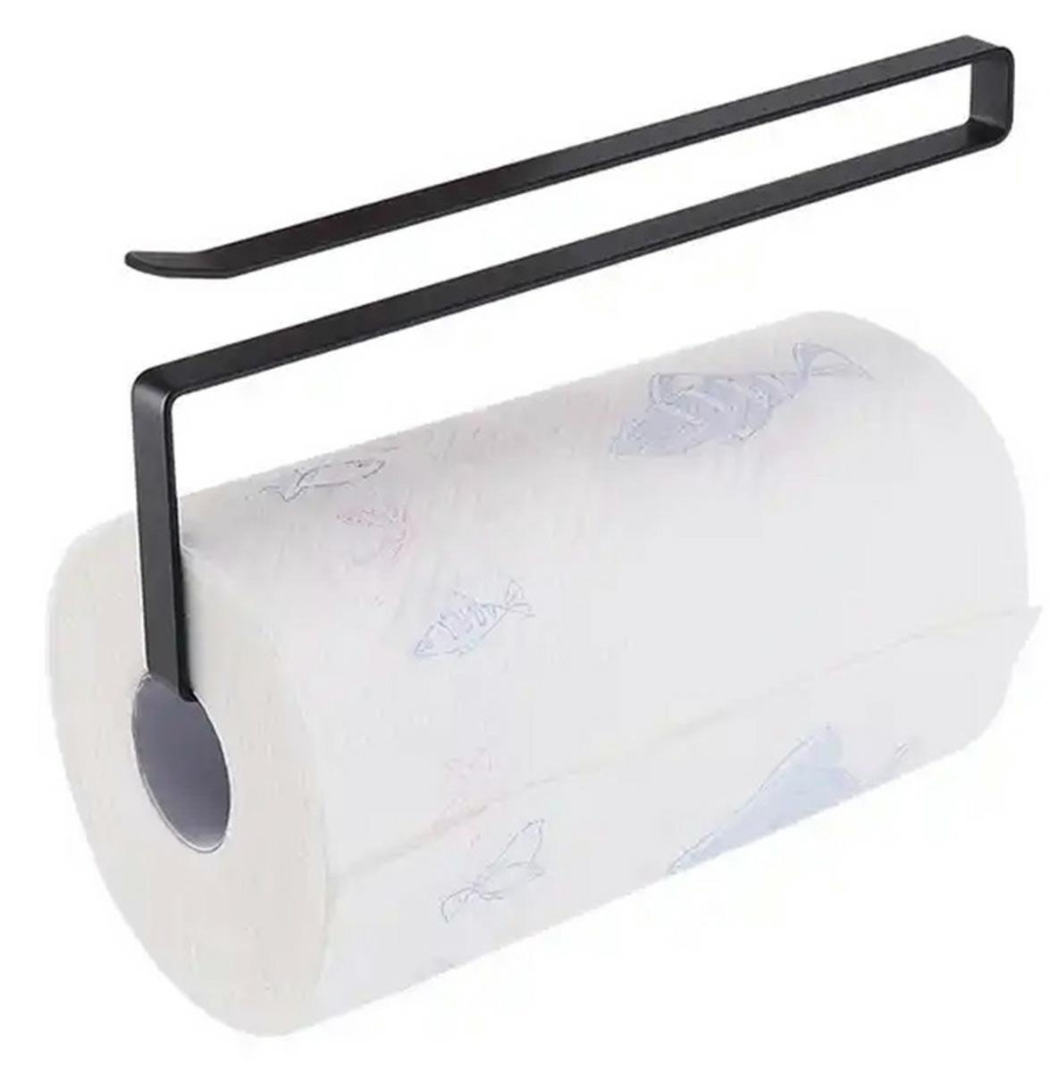 Metalinis popierinių rankšluosčių laikiklis, juodas, 26,5 cm