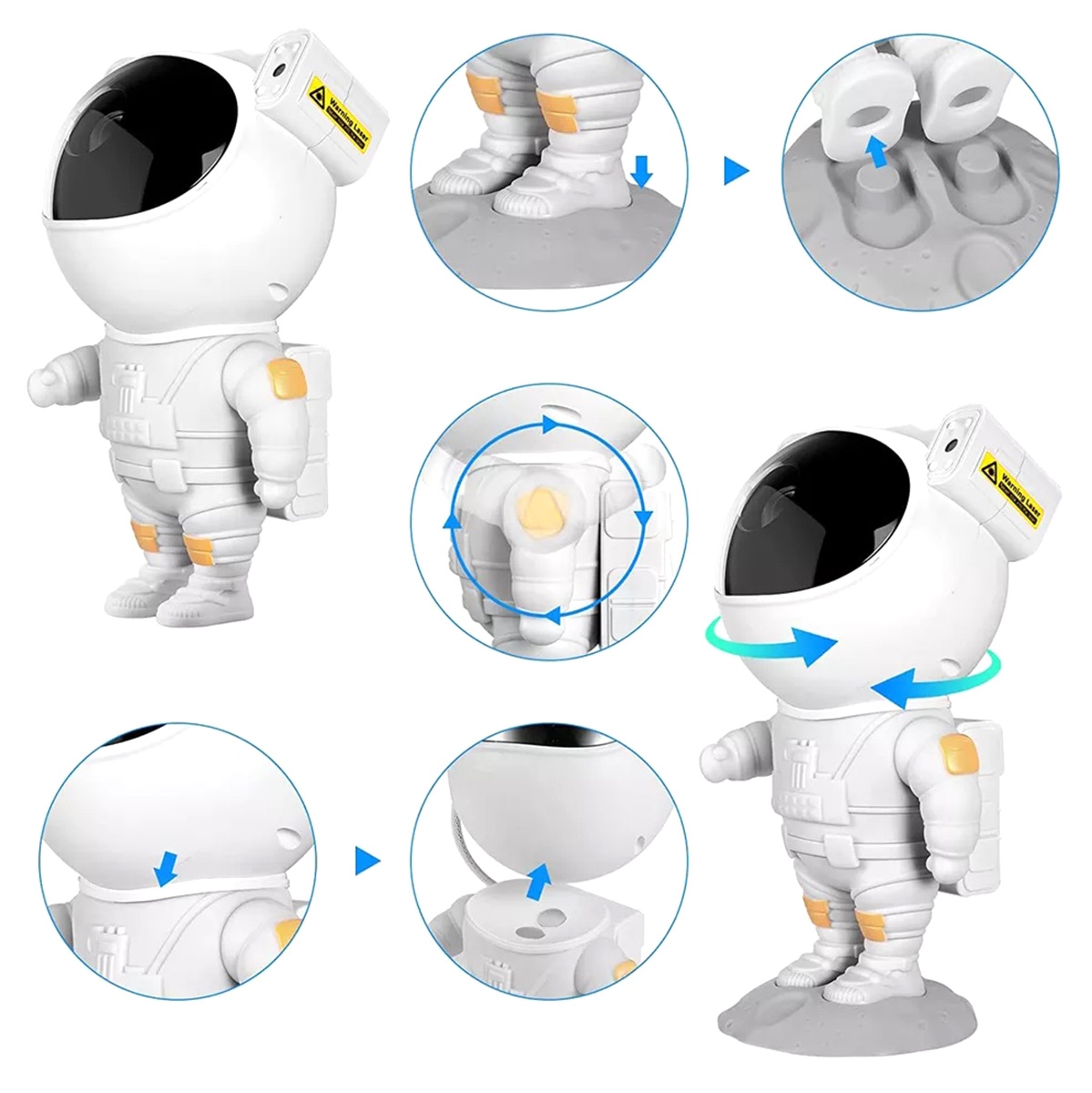 Astronauto formos led žvaigždžių projektorius