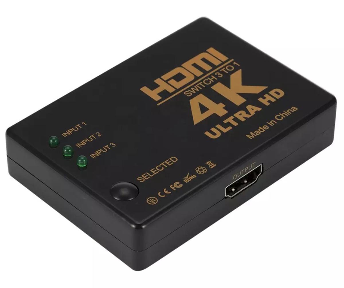 Hdmi jungiklis hd28d su nuotolinio valdymo pultu