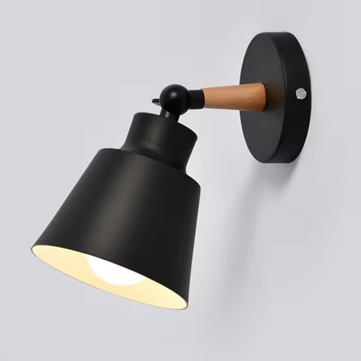 Sieninė lempa loft stiliaus, juoda matinė