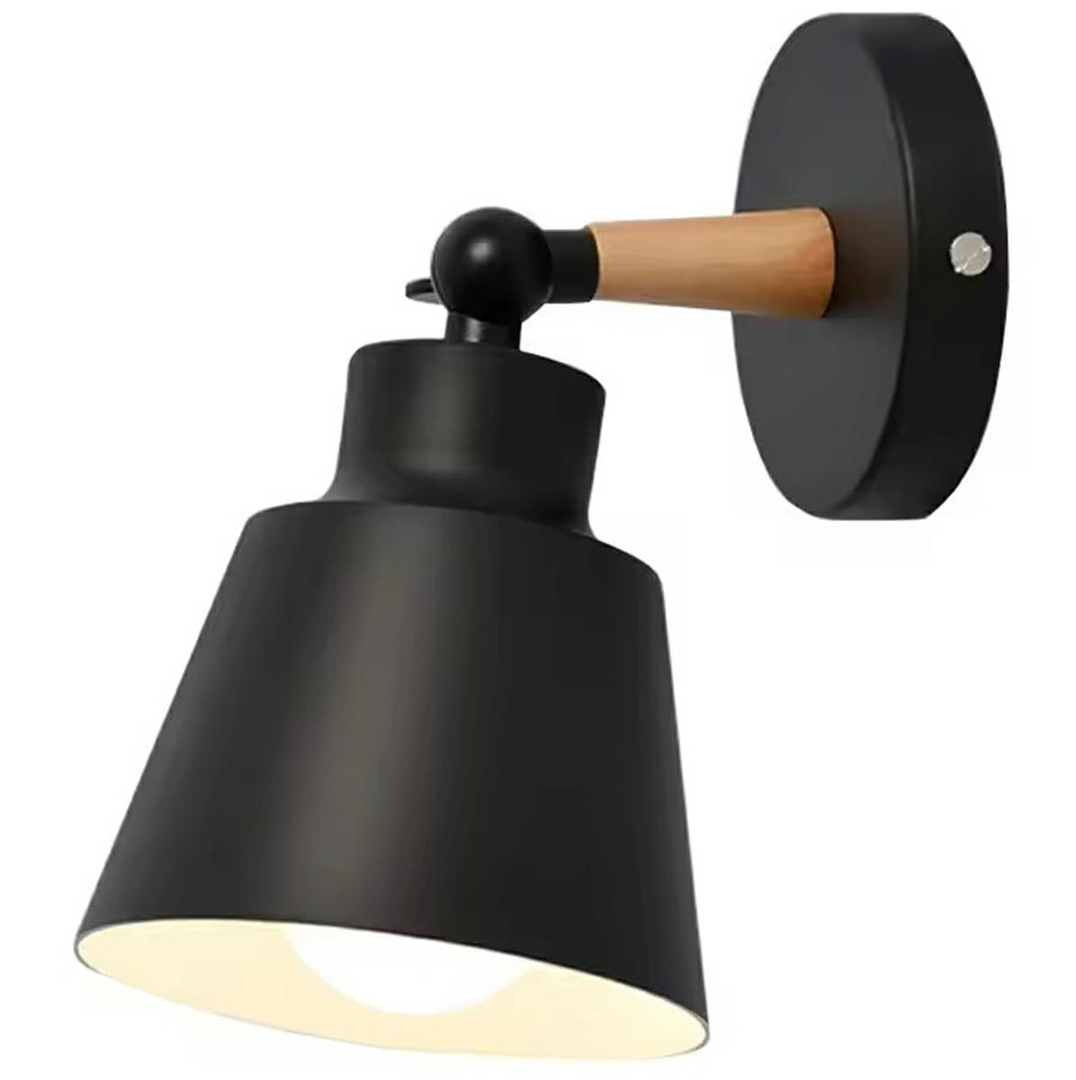 Sieninė lempa loft stiliaus, juoda matinė