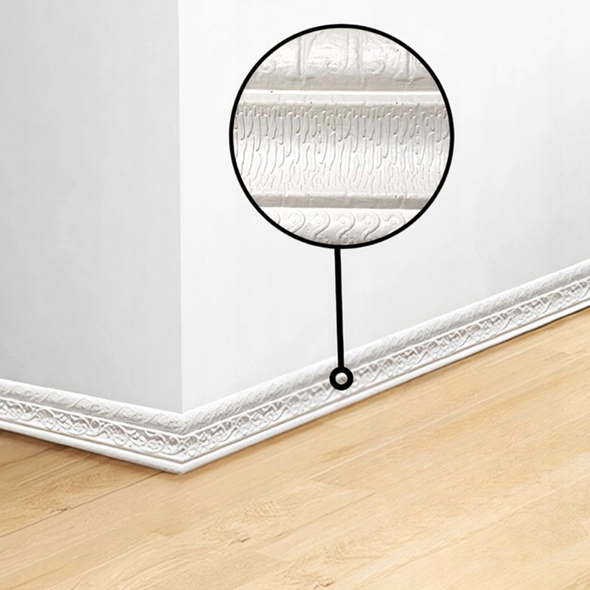 Lipni dekoratyvinė juosta, 230x8 cm, balta