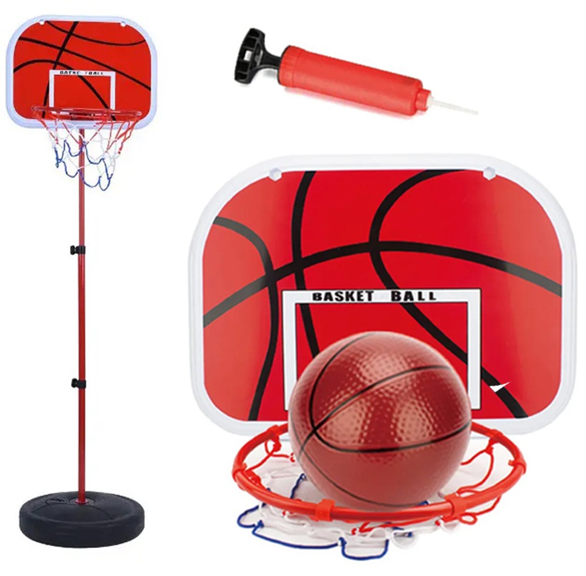 Mini krepšinio rinkinys su reguliuojamu stovu iki 150 cm