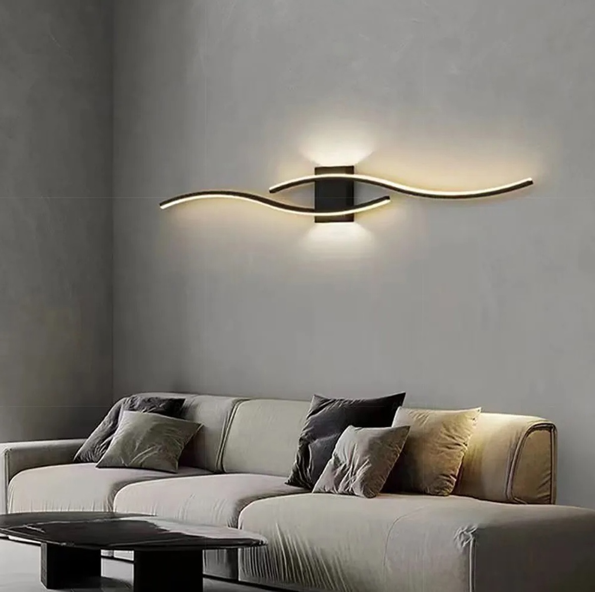 Sieninis šviestuvas led zd149a, 60 cm, juoda spalva, 4000k