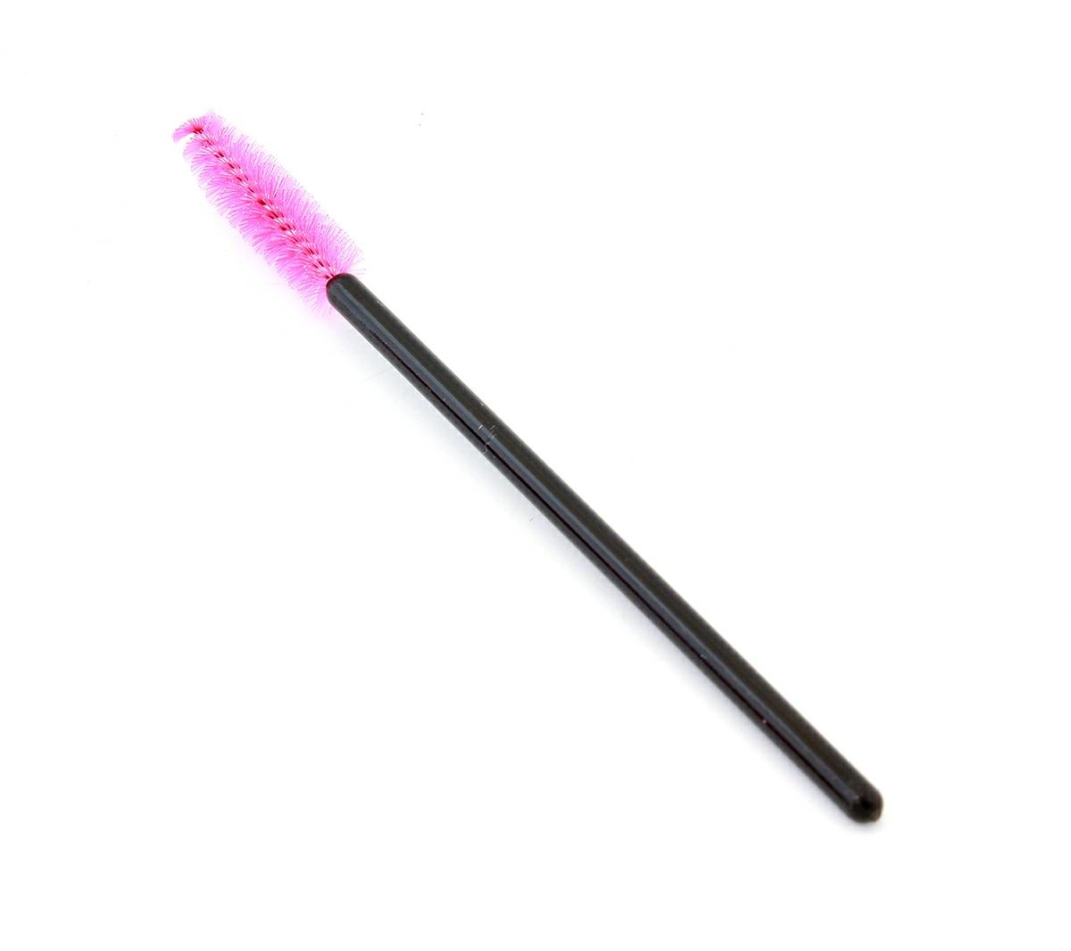 Vientkartiniai blakstienų šepetėliai, 50 vnt., 10 cm, juoda-rožinė