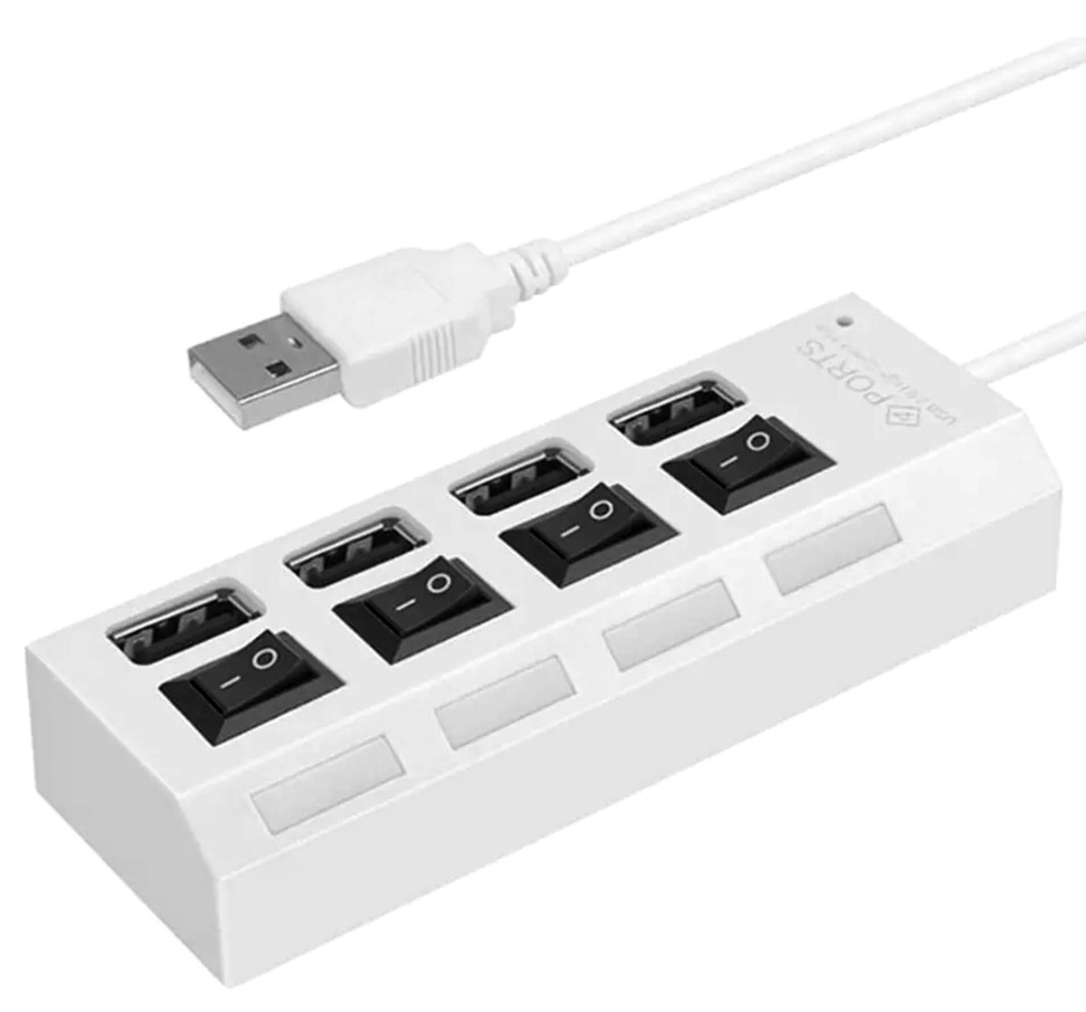 Usb skirstytuvas 4 portų baltas