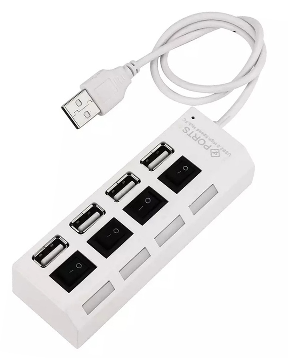 Usb skirstytuvas 4 portų baltas