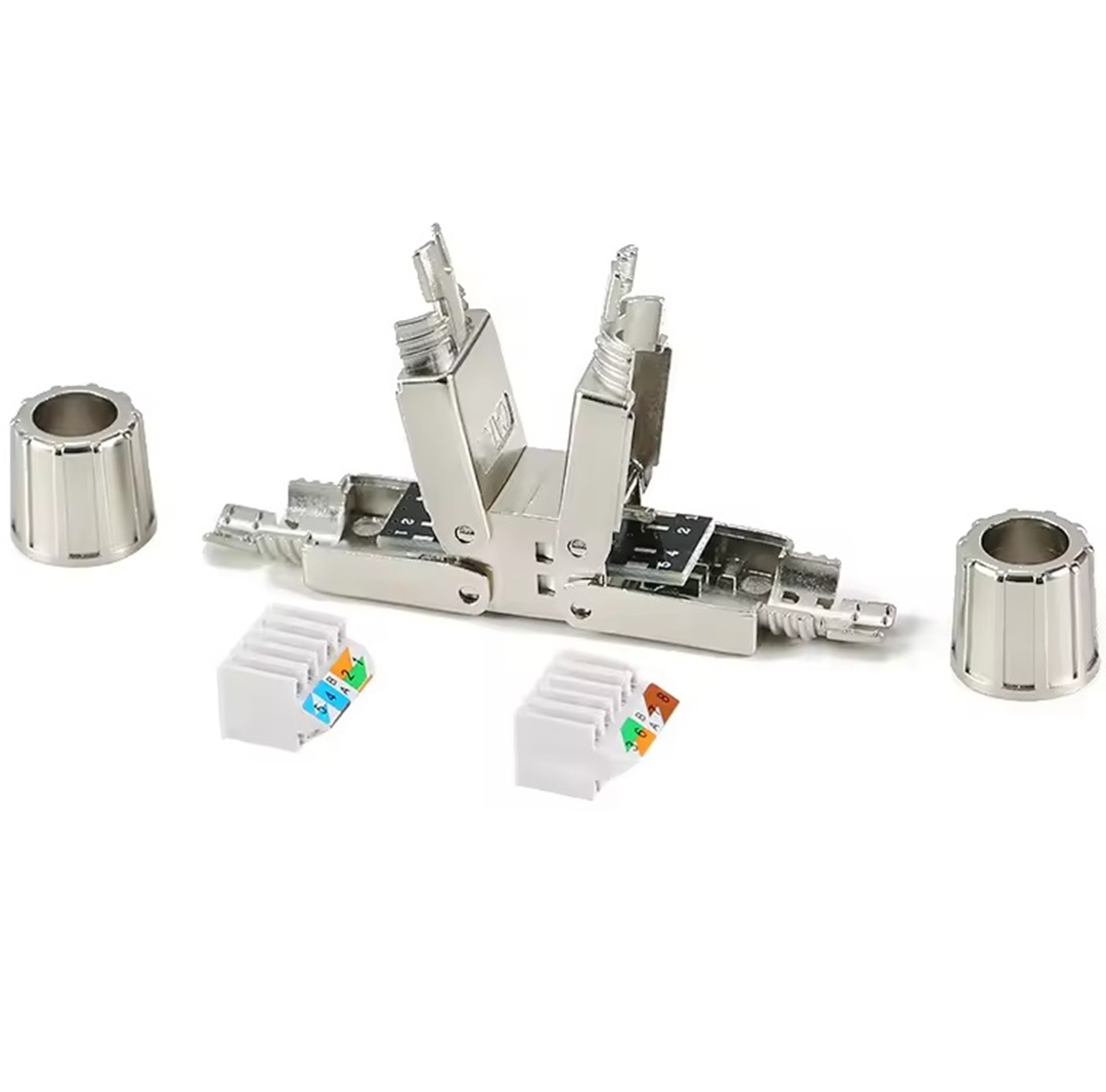 Rj45 modulinis jungiklis, stp, sidabrinis