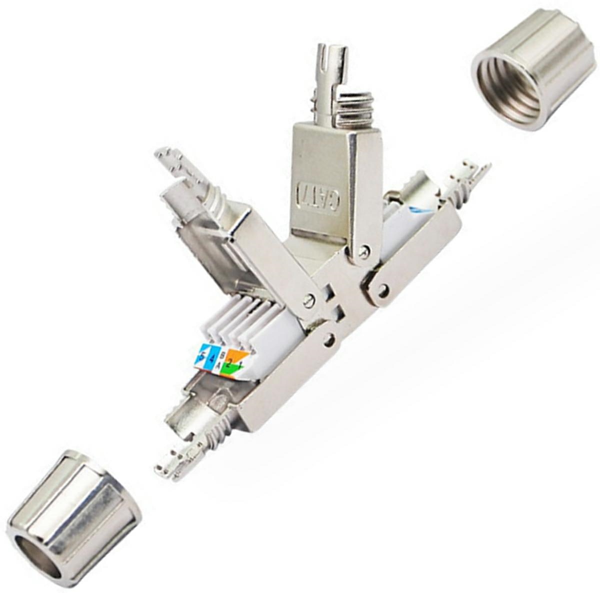 Rj45 modulinis jungiklis, stp, sidabrinis