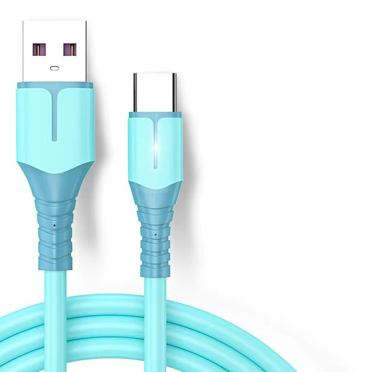 Usb c tipo kabelis 2m su led indikatorium