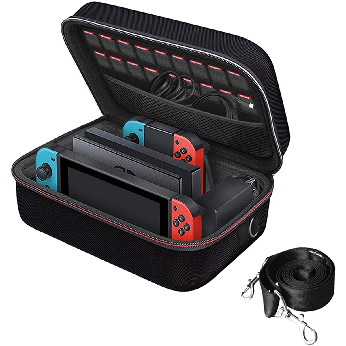 Kietas dėklas nintendo switch konsolei, juodas