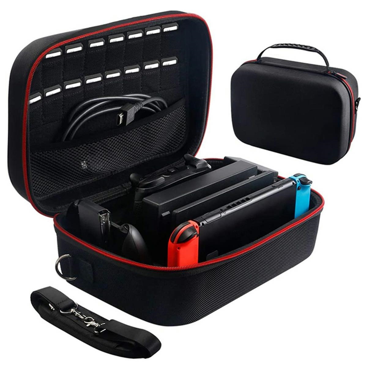 Kietas dėklas nintendo switch konsolei, juodas