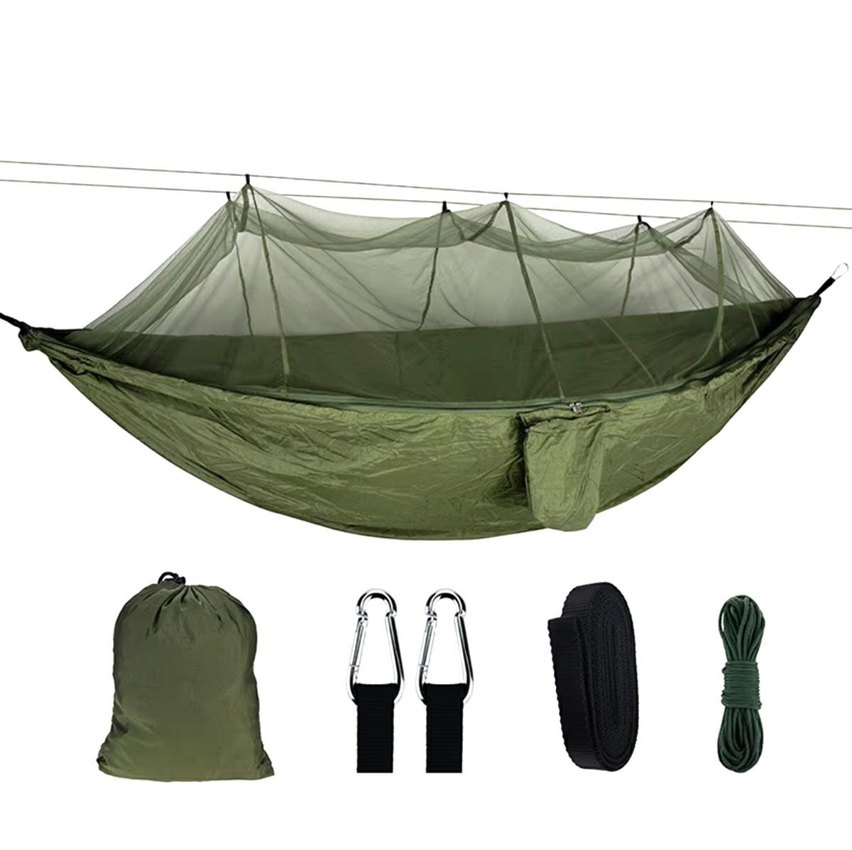 Dvivietis nailoninis hamakas su tinkleliu nuo vabzdžių 260x140 cm