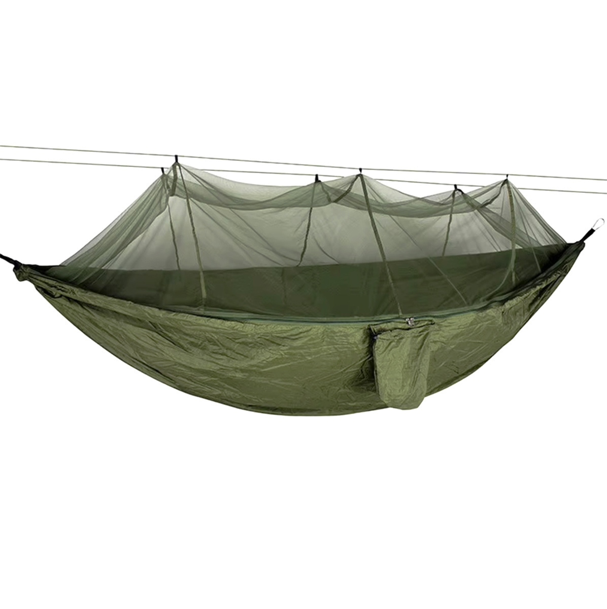 Dvivietis nailoninis hamakas su tinkleliu nuo vabzdžių 260x140 cm