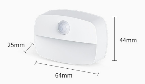 Led naktinė lemputė su judesio jutikliu, 3000k, 6x4x2 cm, balta