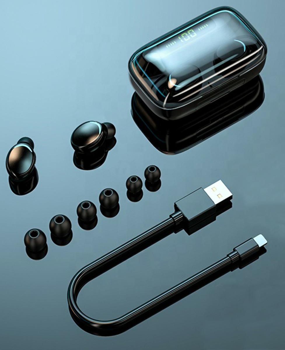 Tws belaidės ausinės su bluetooth 5.1 ir įkrovimo stotele
