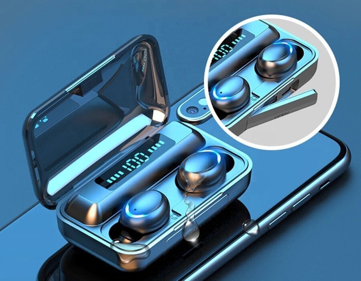 Tws belaidės ausinės su bluetooth 5.1 ir įkrovimo stotele