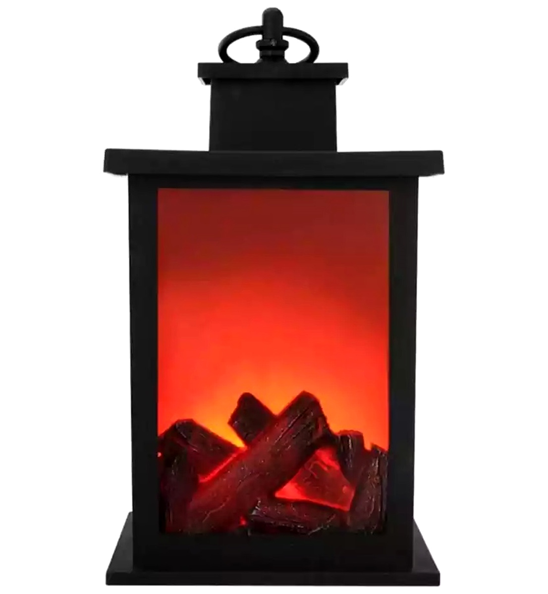 Led žibintas su liepsnos imitacija, 28x14 cm, juodas