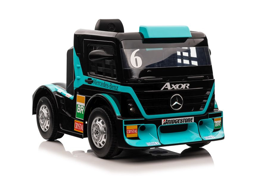 Vienvietis elektromobilis vaikams mercedes-benz axor xmx622, mėlynas