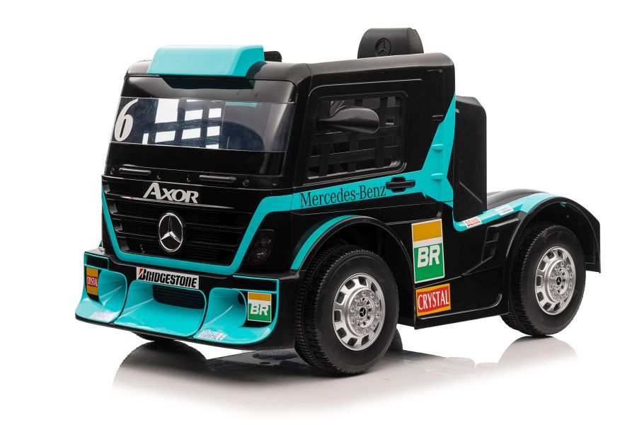 Vienvietis elektromobilis vaikams mercedes-benz axor xmx622, mėlynas