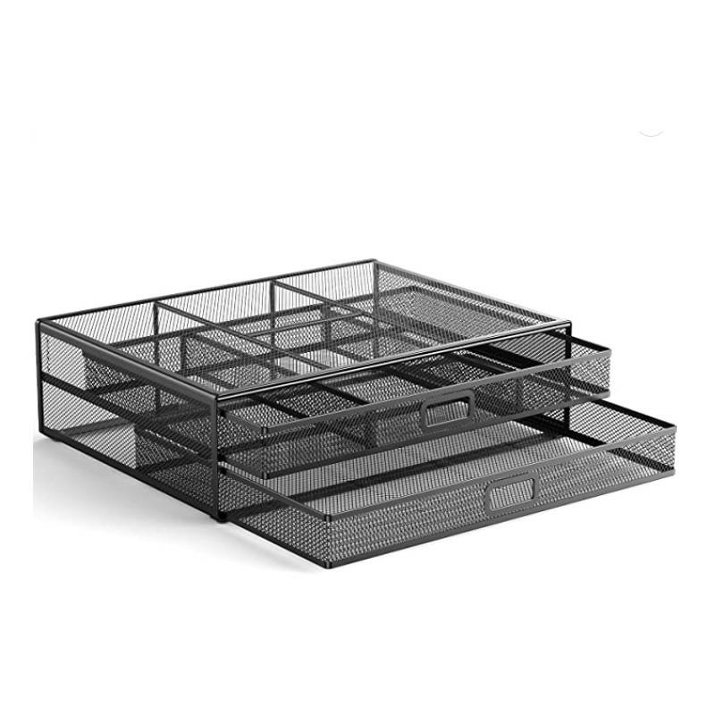 Metalinis stovas monitoriams su dviem stalčiais, 40x29,5x11,5 cm