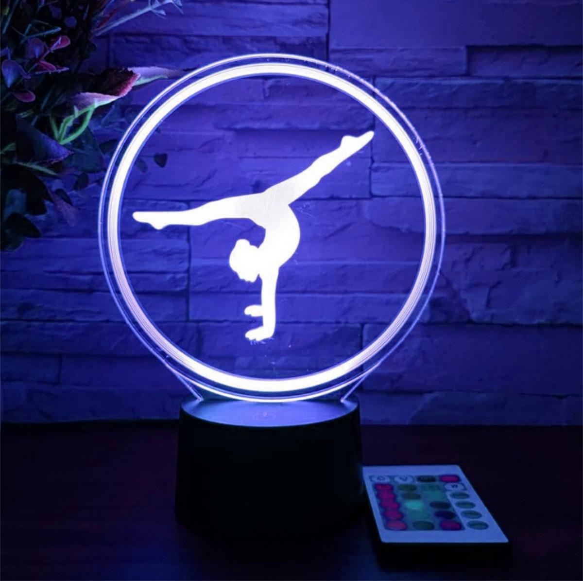 Led naktinė lempa akrobato formos su nuotoliniu valdymu