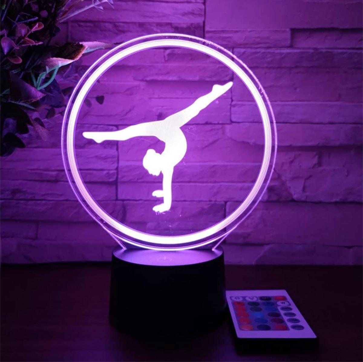 Led naktinė lempa akrobato formos su nuotoliniu valdymu
