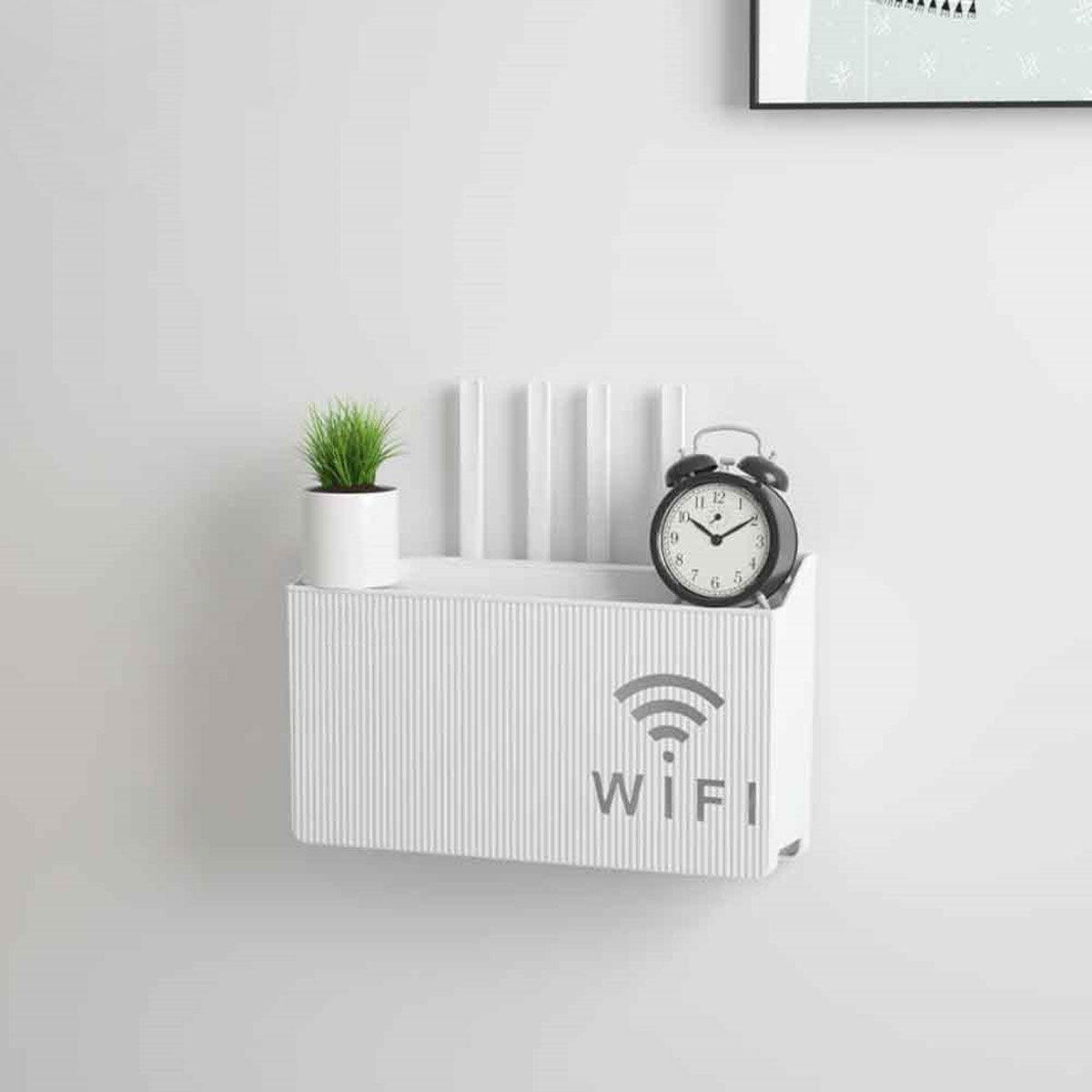 Baltas sieninis laikiklis wi-fi maršrutizatoriui ag986