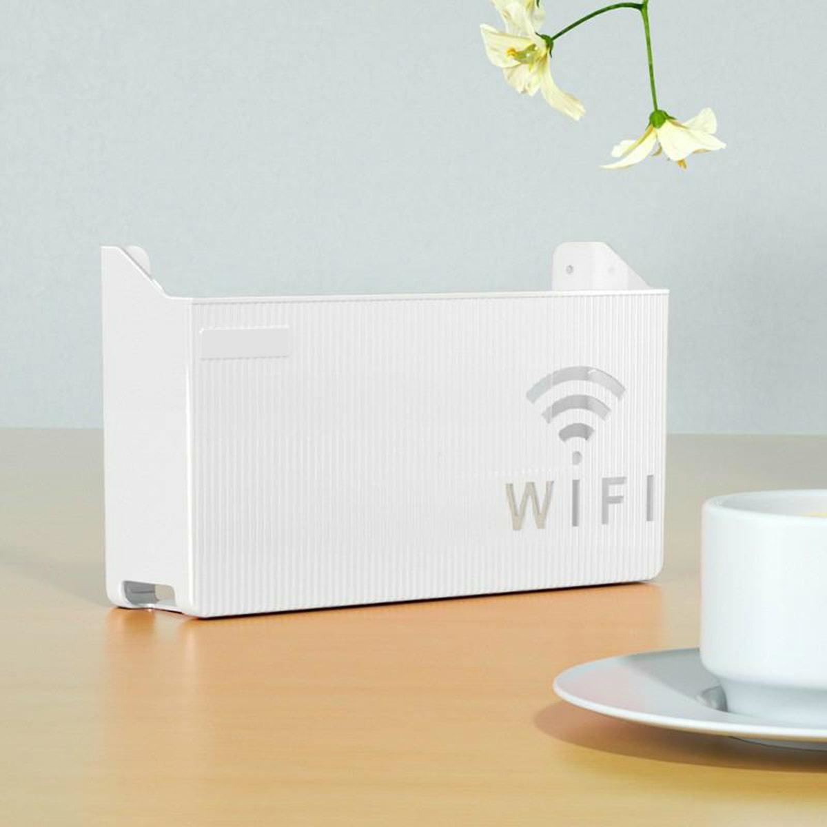Baltas sieninis laikiklis wi-fi maršrutizatoriui ag986