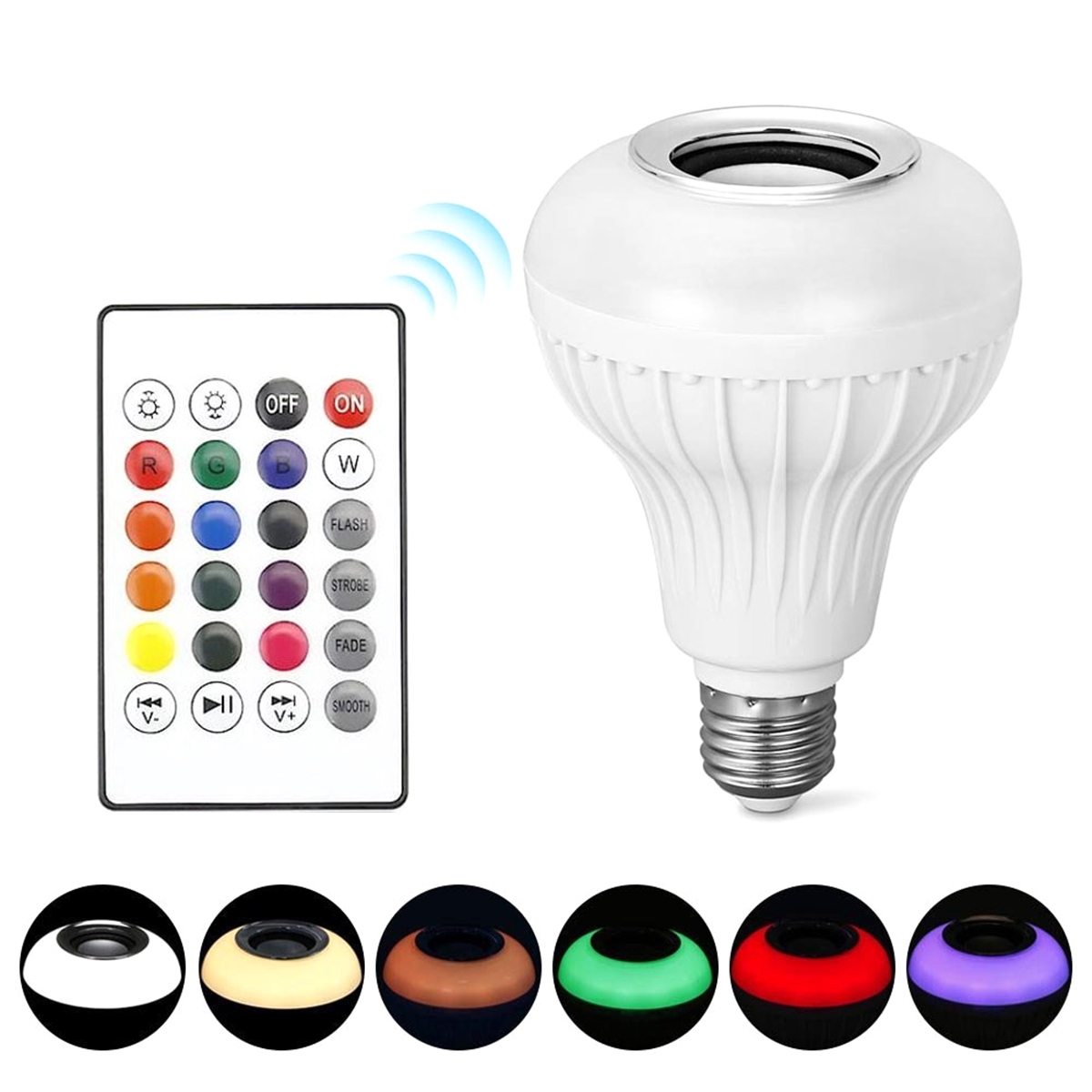 Led lemputė su bluetooth garsiakalbiu ir nuotolinio valdymo pultu, e27, 4,5w