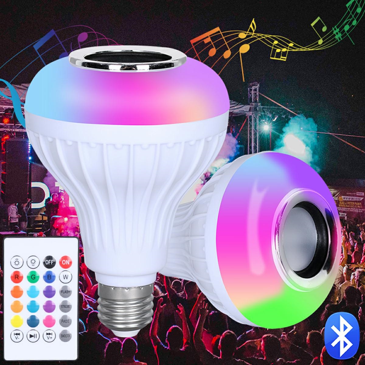 Led lemputė su bluetooth garsiakalbiu ir nuotolinio valdymo pultu, e27, 4,5w