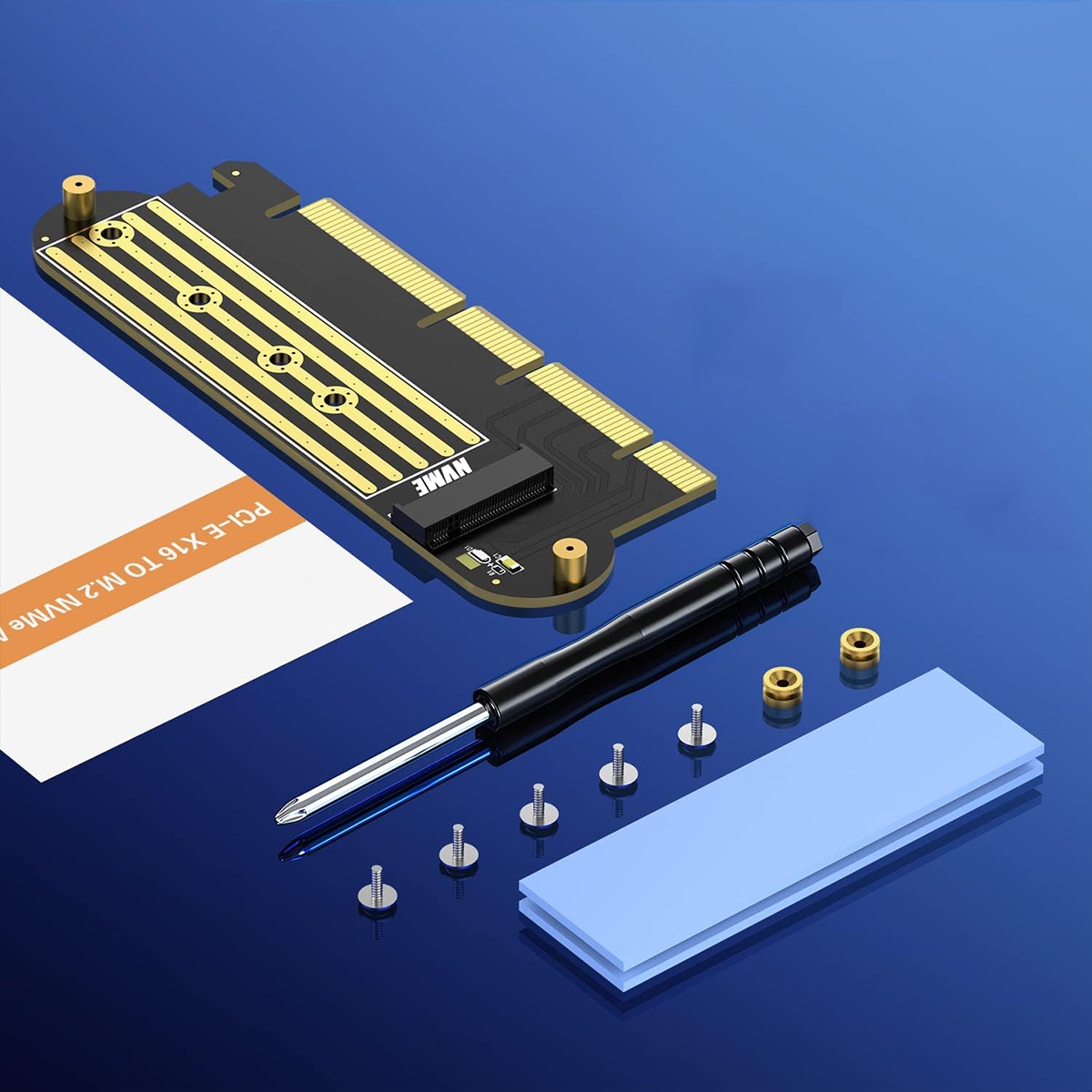 Adapteris m.2 nvme ak342 pci-e x16