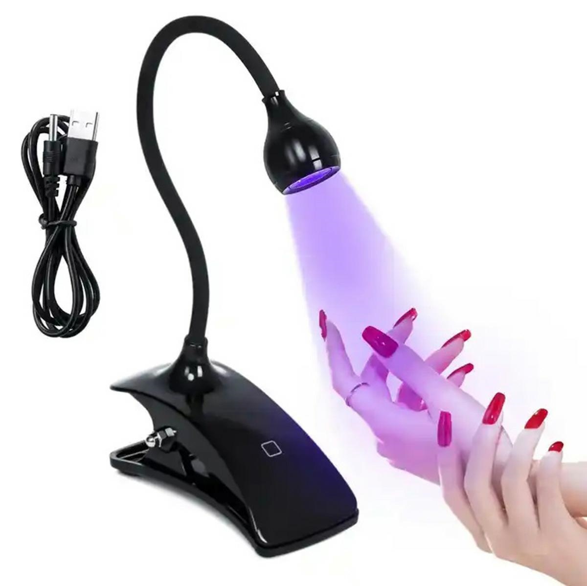 Nagų lempa su uv led klipsu, 3w, juoda