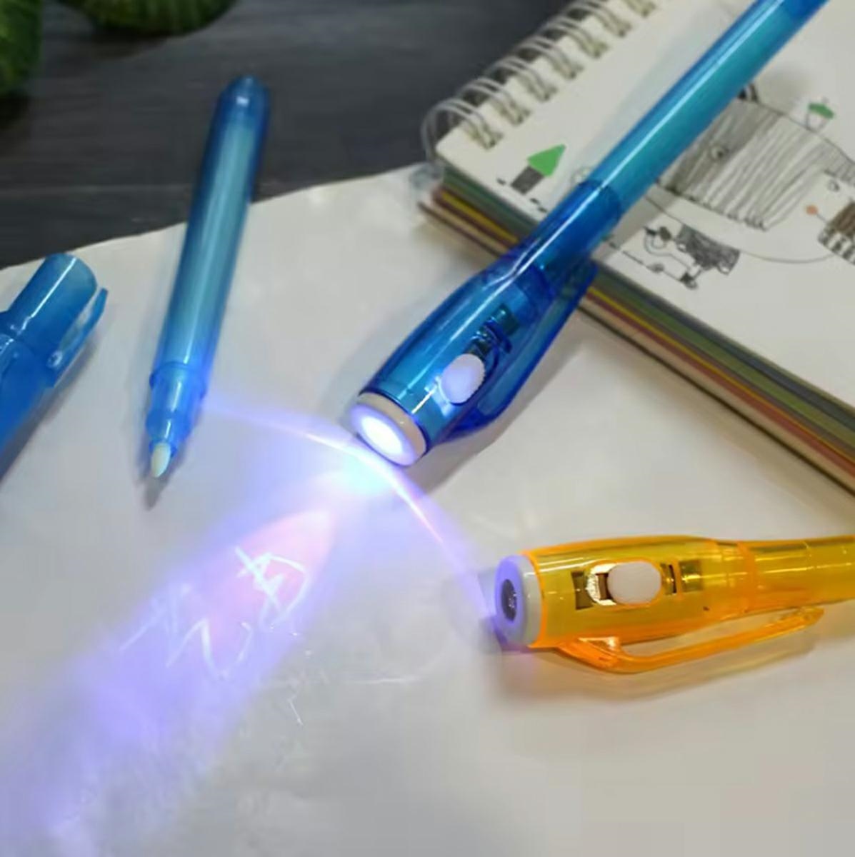 Šnipinėjimo rašiklis su uv led lempute, 13 cm