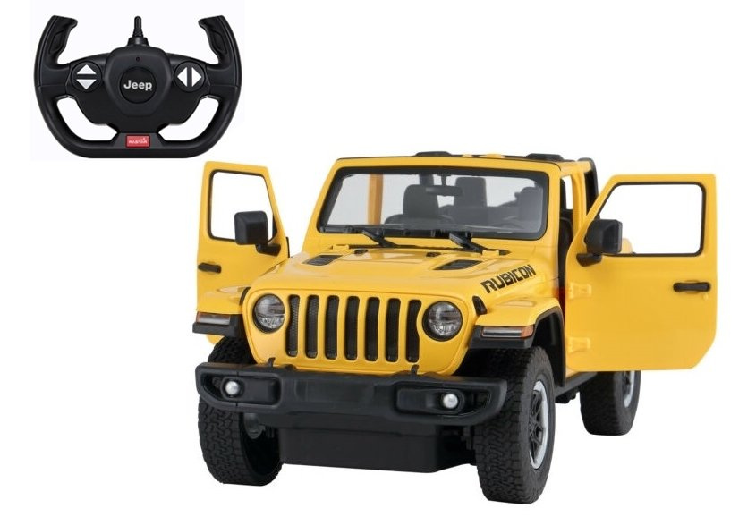 Nuotoliniu būdu valdomas jeep wrangler rubicon modelis 1:14, geltonas