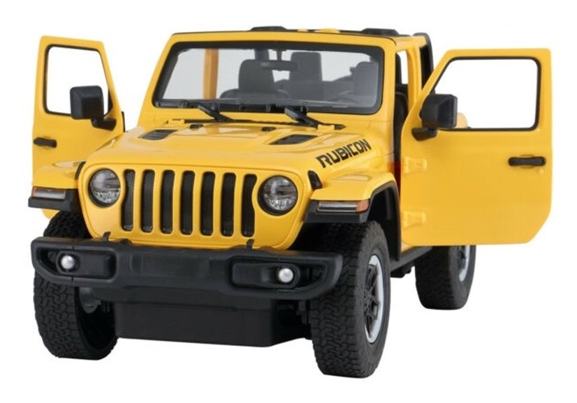 Nuotoliniu būdu valdomas jeep wrangler rubicon modelis 1:14, geltonas