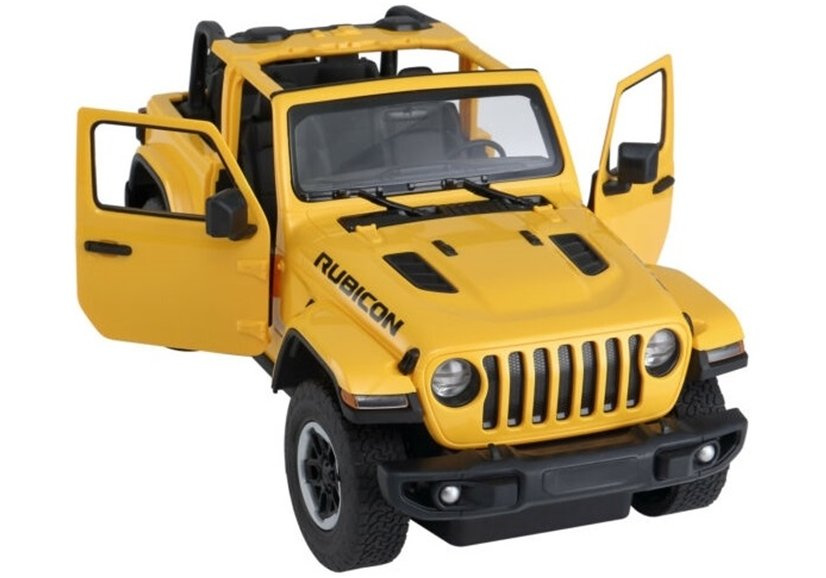 Nuotoliniu būdu valdomas jeep wrangler rubicon modelis 1:14, geltonas