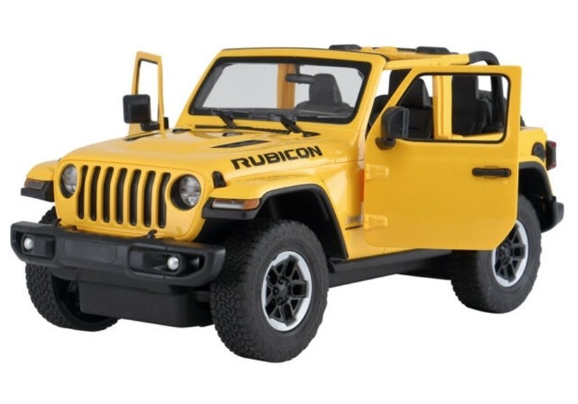 Nuotoliniu būdu valdomas jeep wrangler rubicon modelis 1:14, geltonas