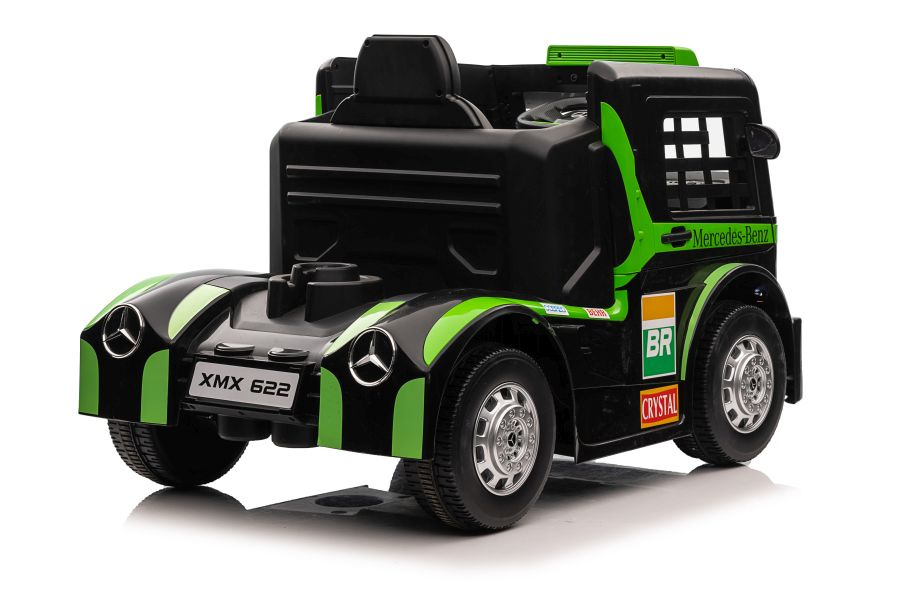 Vienvietis elektromobilis vaikams mercedes-benz axor xmx622, žalias