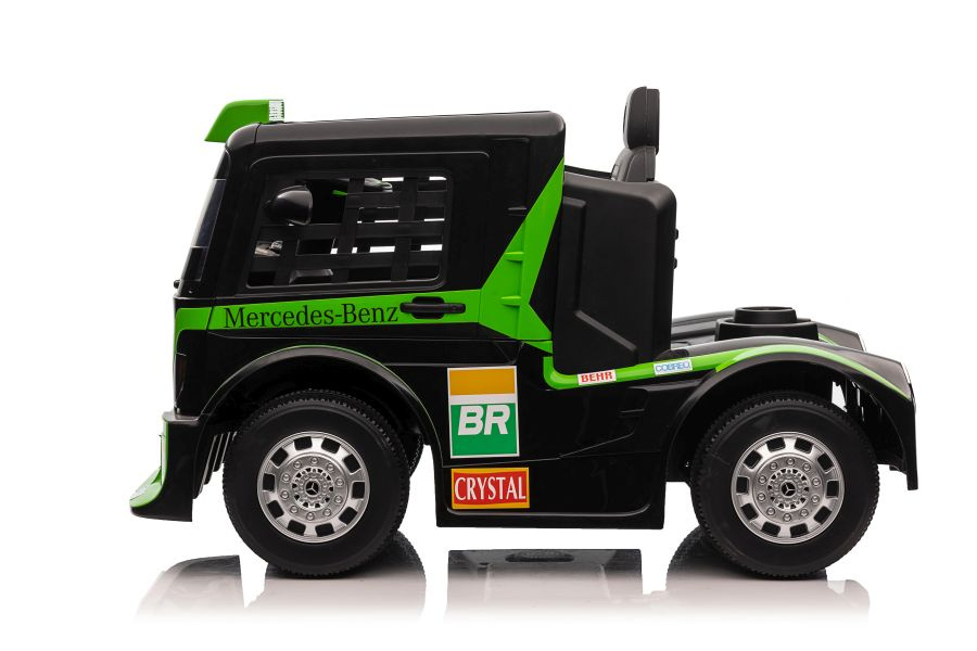 Vienvietis elektromobilis vaikams mercedes-benz axor xmx622, žalias