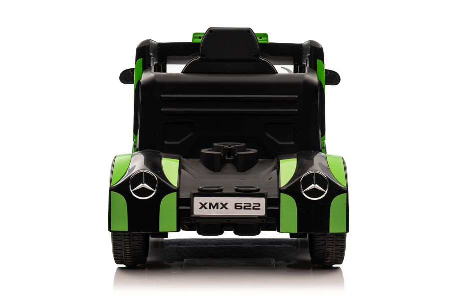 Vienvietis elektromobilis vaikams mercedes-benz axor xmx622, žalias