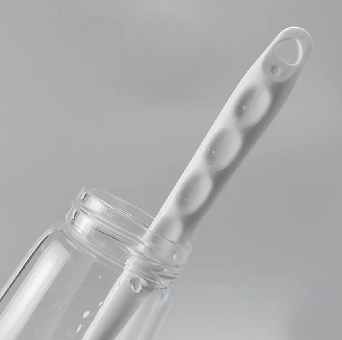 Silikoninis šepetėlis stiklui ir buteliams, 28 cm, balta