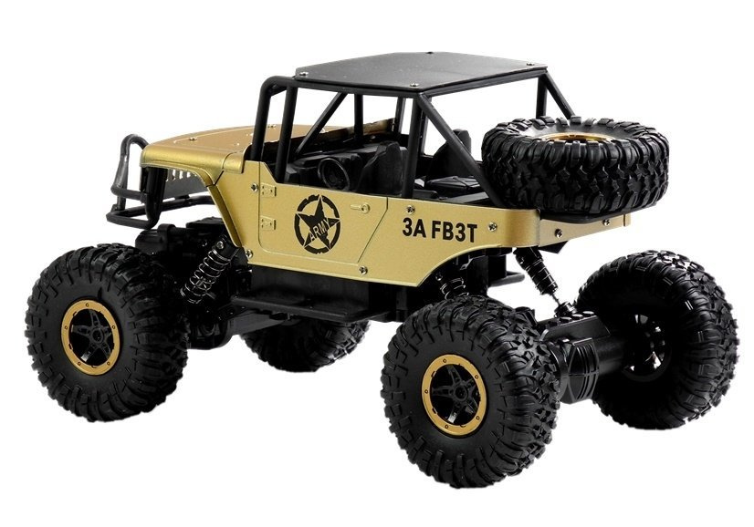 Visureigis jeep twist 4x4 su nuotolinio valdymo pultu, aukso spalvos