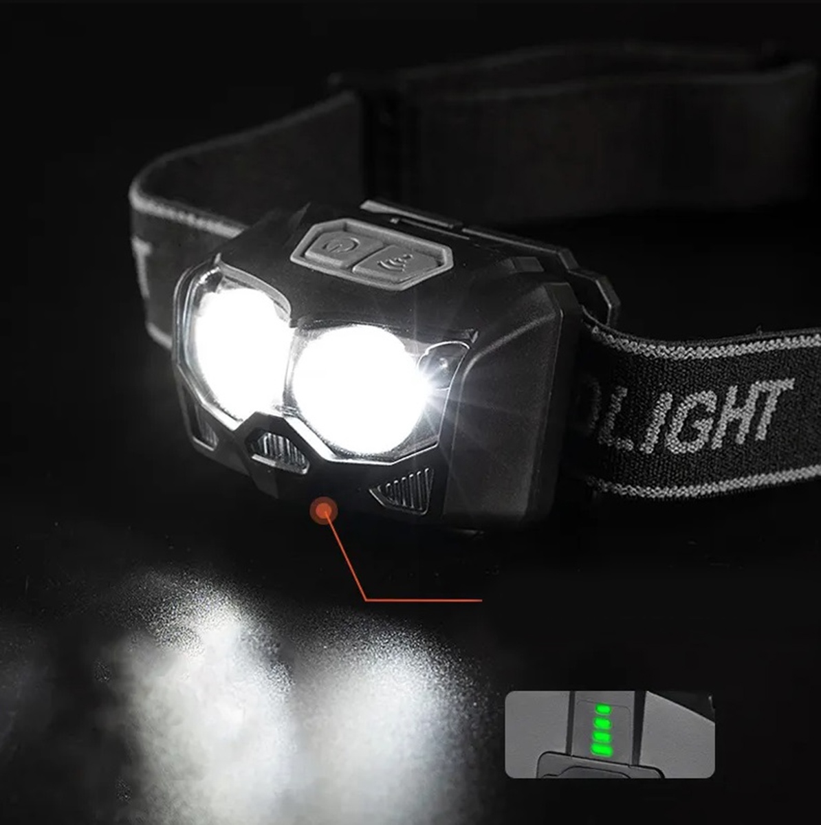 Led žibintuvėlis ant galvos su xpe